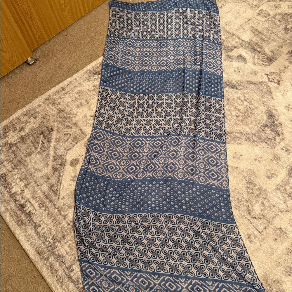 Blue Pattern Shawl Chiffon Scarf Wrap